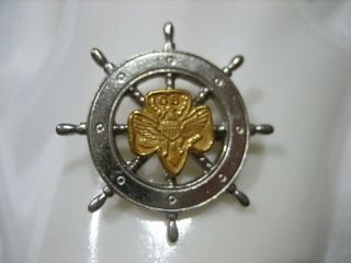 Estate Vintage Girl Scout Mariners Wheel Pin