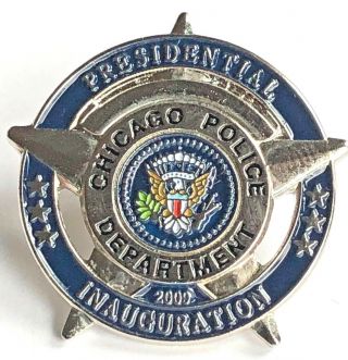 Chicago Police 2009 Barack Obama Presidential Inauguration Lapel Pin - Silver