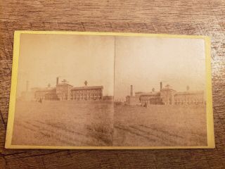 Vintage Stereoview Card Of The Illinois Watch Company Building - West View