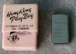 Viet Nam Zippo Lighter With Hong Kong Playboy Cigarette Case Mekong Delta 66 - 67