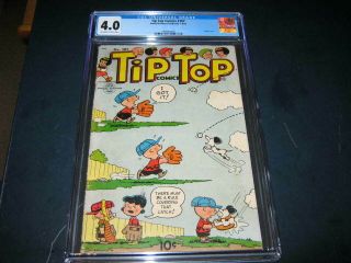 1954 Ufs Peanuts Charlie Brown & Snoopy Tip Top Comics 187 Cgc Blue Label 4.  0