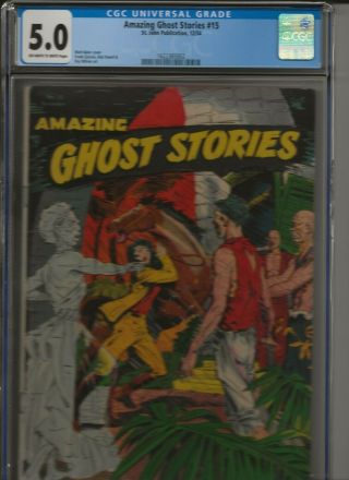 Ghost Stories 15 Cgc 5.  0 Ow/w Pages St John 1954 Matt Baker Cover