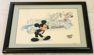 The Art Of Disney Mickey Mouse Cel Mgm Studios Animation Hand Painted Framed Euc