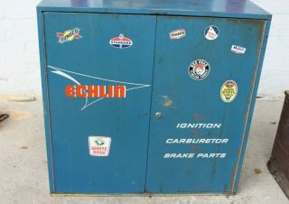 Vintage Echlin Metal Parts Cabinet Advertising Garage Wall Hanging Display