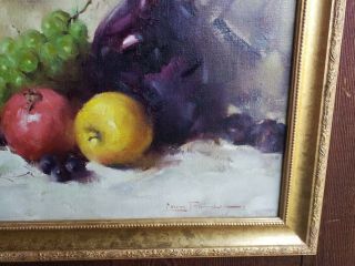 AUTHENTIC SIGNED FLORAL OIL PAINTING BY LEON FRANKS LISTED CALIFORNIA ARTIST 2