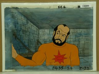 Flash Gordon Dr.  Hans Zarkov Hand Painted Animation Cel & Background (27 - 38)