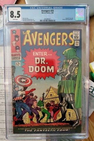 The Avengers 25 Cgc 8.  5 Fantastic Four And Doctor Doom White Pages