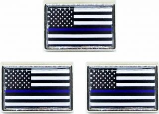 Thin Blue Line Police Support Lapel Pin / Hat Tie Tac 3 Pack Blue Lives Matter
