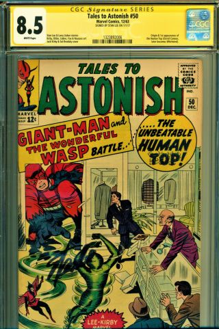 Tales To Astonish 50 Cgc 8.  5 W/p Ss Signed By Stan Lee - 1st App The Human Top