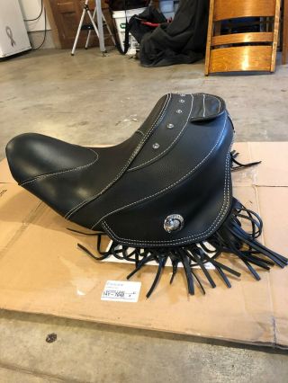 Indian Motorcycle Black Leather Reach Heated Seat 2014 - 2020 Chief Vintag