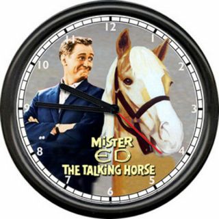 Mr Mister Ed Talking Horse Tv Show Barn Stall Equestrian Gift Sign Wall Clock