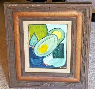 Framed Mid Century Oil On Canvas Abstract Painting.  Signed,  Ensor.