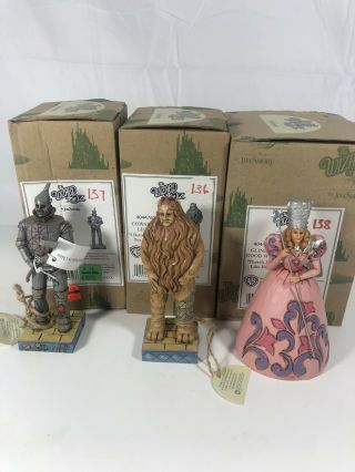 The Wizard Of Oz By Jim Shore Set Of 3 Figurines (tin Man,  Cowardly Lion,  Glinda)