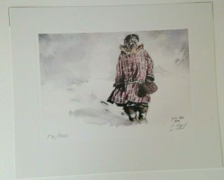 Alaska Artist Sandra Petal Watercolor Painting Print Palmer Native Woman