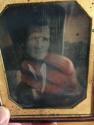 1/4th Plate Daguerreotype Photo Man In Full Case C.  1840s Dag Liam Neeson Looks