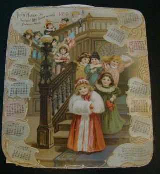 1895 John Hancock Mutual Life Insurance Co Calendar Twelve Little Girls