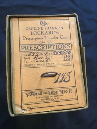 Vintage 1958 Greenville,  Pa Prescription Transfer Box Full Of Prescriptions