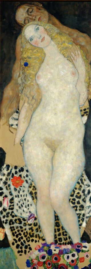 Gustav Klimt - Adam And Eve 1917 Hd Print On Art Fabric Wall Decor Multisize