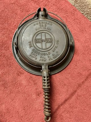Griswold American No 8 Patent 151 1922 Cast Iron Waffle Maker With Short Base