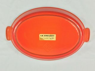 Vtg Le Creuset 36 Flame Orange Enamel Cast Iron Au Gratin Casserole Pan