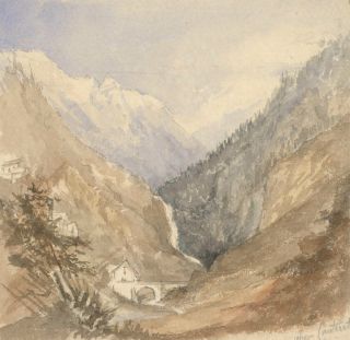 Margaret (daisy) George - Mid 19th Century Watercolour,  Mountainous Landscape