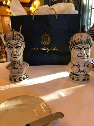 Limted Edition Disneyland Club 33 Haunted Mansion 50th Tiki Mugs Sticks Coasters