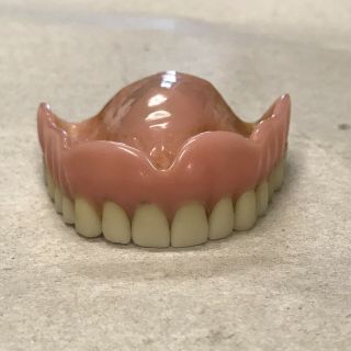 False Teeth Dentures Full Upper Real Vintage Prop Halloween Decor
