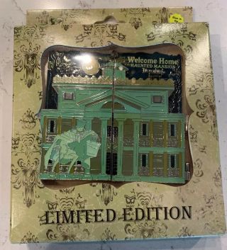 Disney Haunted Mansion O’pin Opin House Jumbo Hinged Diorama Pin Glows Le 250