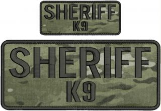 Sheriff K9 Embroidery Patches 4x10 And 2x5 Hook Multicam