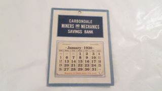 1930 Carbondale Pa Miners & Mechanics Savings Bank Vintage Calendar