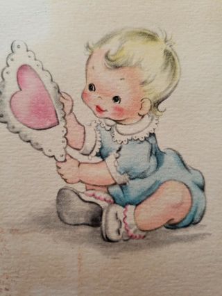 Vtg Hallmark Valentine Greeting Card Baby 