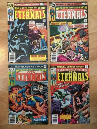 The Eternals 1 - 4 Series Marvel Comics Bronze Age 8.  5 - 9.  0 Movie Jack Kirby