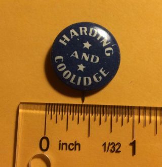 Authentic 1920 Warren G.  Harding Calvin Coolidge President Election Pin Pinback