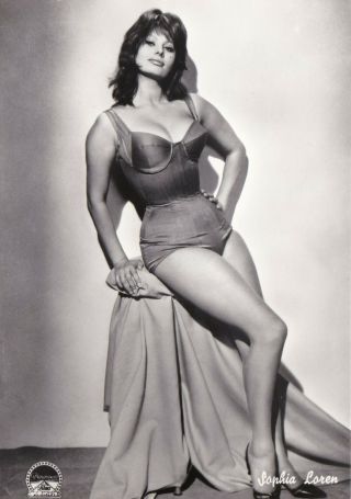 Sophia Loren - Hollywood Movie Star/actress Pin - Up/cheesecake 1950s Postcard
