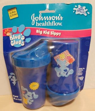 Vintage Blues Clues 2001 Johnsons Healthflow Spill - Proof Sippy Cup 2 9oz Nick Jr
