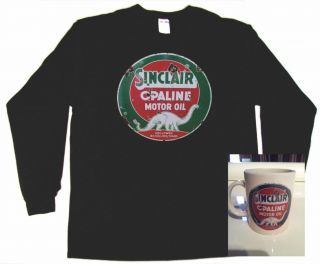 Rusty Gold Sinclair Gas Sign T Shirt / Coffee Mug Combo Deal Skelly,  Mobil