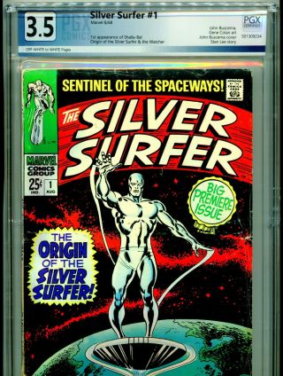 1968 Marvel Silver Surfer 1 1st Solo Series Origin Pgx 3.  5 Ow - W Cgc It Box4