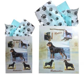 Rottweiler Gift Bags Set Of Two With Tissue Paper Ruth Maystead Rottweilers
