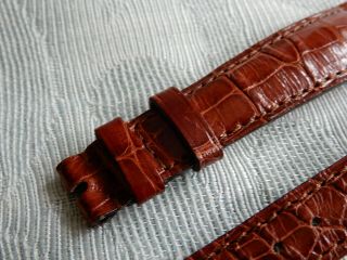 Vintage Patek Philippe 18mm X 12mm Gents Brown Croc Leather Strap Only