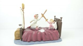 Disney Wdcc 1214881 Peter Pan Bed Base With Michael And John Set W/ Coas & Boxes