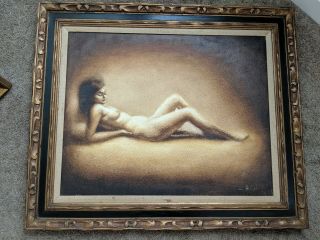 Vintage Oil Reclining Female Nude - 30 " X 24 "