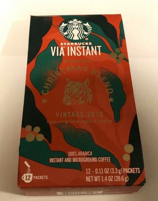 Starbucks Via® Christmas Blend Vintage 2019 1 Box 12 Packets
