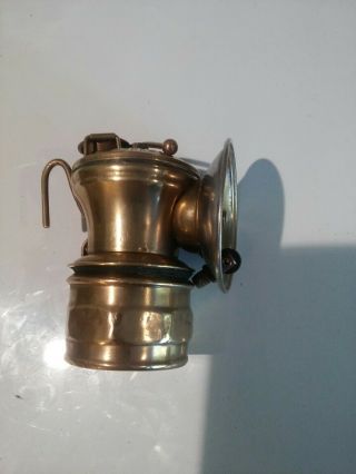 Antique Miner Light Auto Lite Carbide Brass Universal Lamp Co Mining Made In Usa
