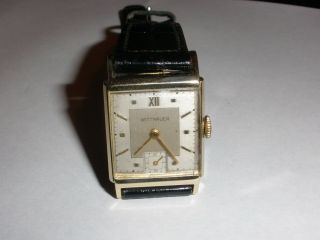 Men`s Vintage 14k Gold 17 Jewels Swiss Wittnauer Wristwatch Watch