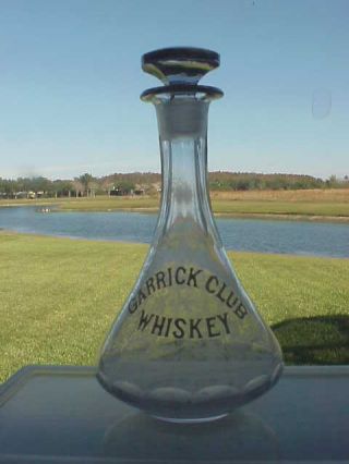 Enameled Back Bar Bottle: Garrick Club Whiskey Whiskey Bottle