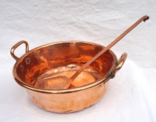 French Chef Cookware Copper Jam Gelly Basin Preserving Pan W Skimmer