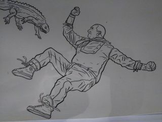 Geof Darrow Shaolin Cowboy art.  One - of - a - kind signed artwork.  NYCC 2017 3