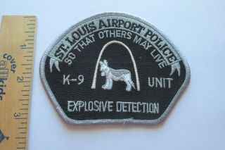 St.  Louis Missouri Airport Police Explosive Detection K - 9 Patch Vintage