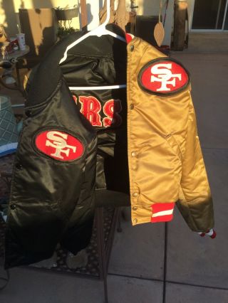 80’s San Fransisco 49ers Vintage Starter Satin Jacket Reversible Size Medium