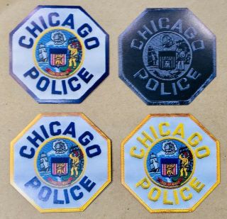 Magnets Chicago Police Shoulder Patch Large 2.  5” Set Of 4 Designs -